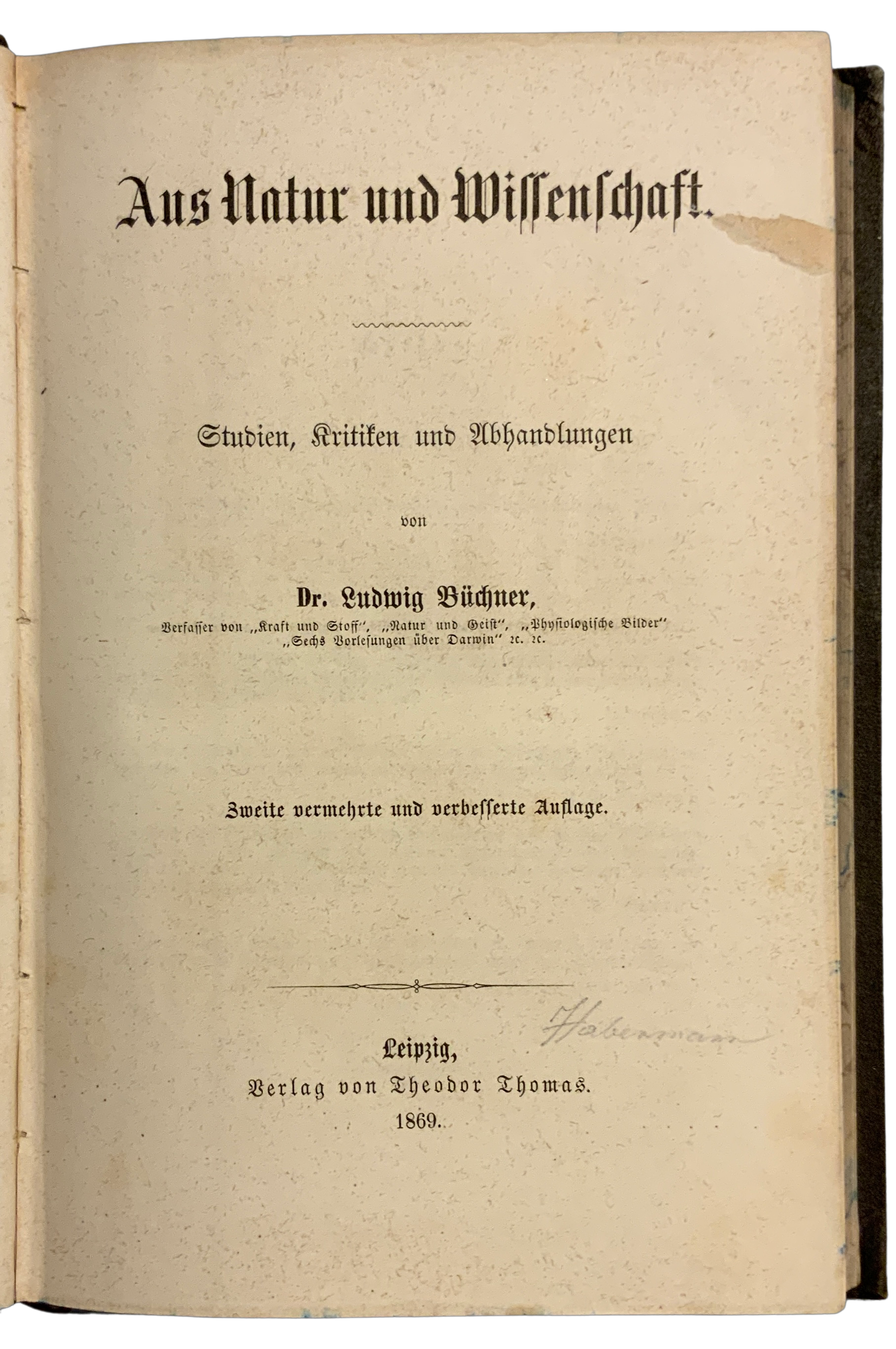 Aus Natur und Wissenschaft. Studien, Kritiken und Abhandlungen