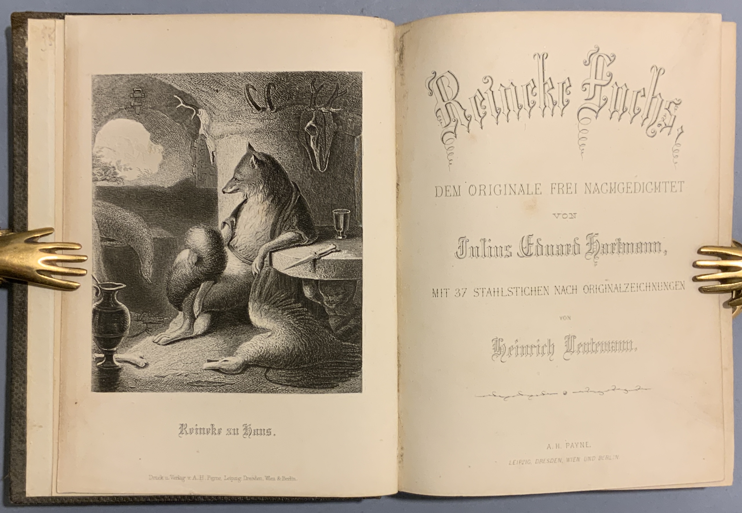 Reineke Fuchs. Zv. I.-  Dem Originale frei nachgedichtet von Julius Eduard Hartmann. 