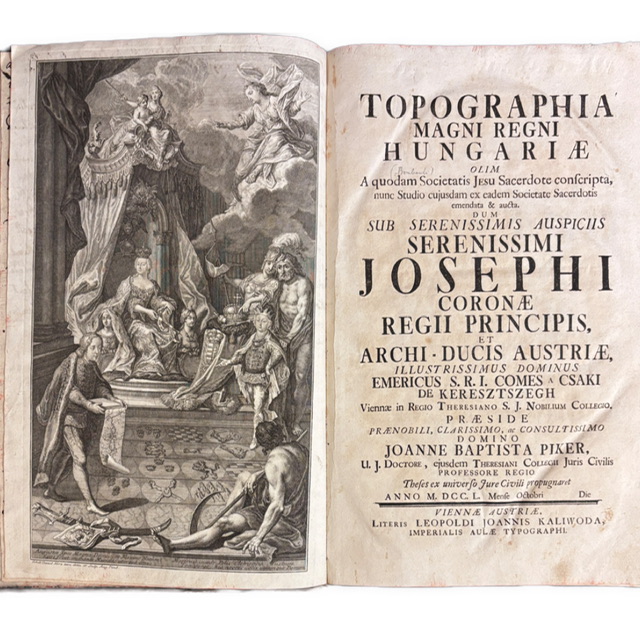 Michael Bonbardi – Topographia Magni Regni Hungariae (1750) | Kompletný exemplár s frontispisom