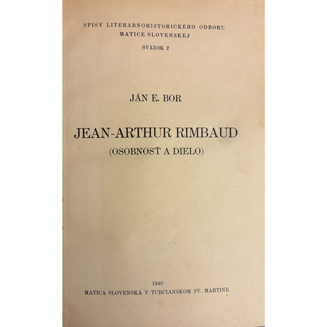 LITERÁRNA VEDA  – Jean-Arthur Rimbaud (Osobnosť a dielo)