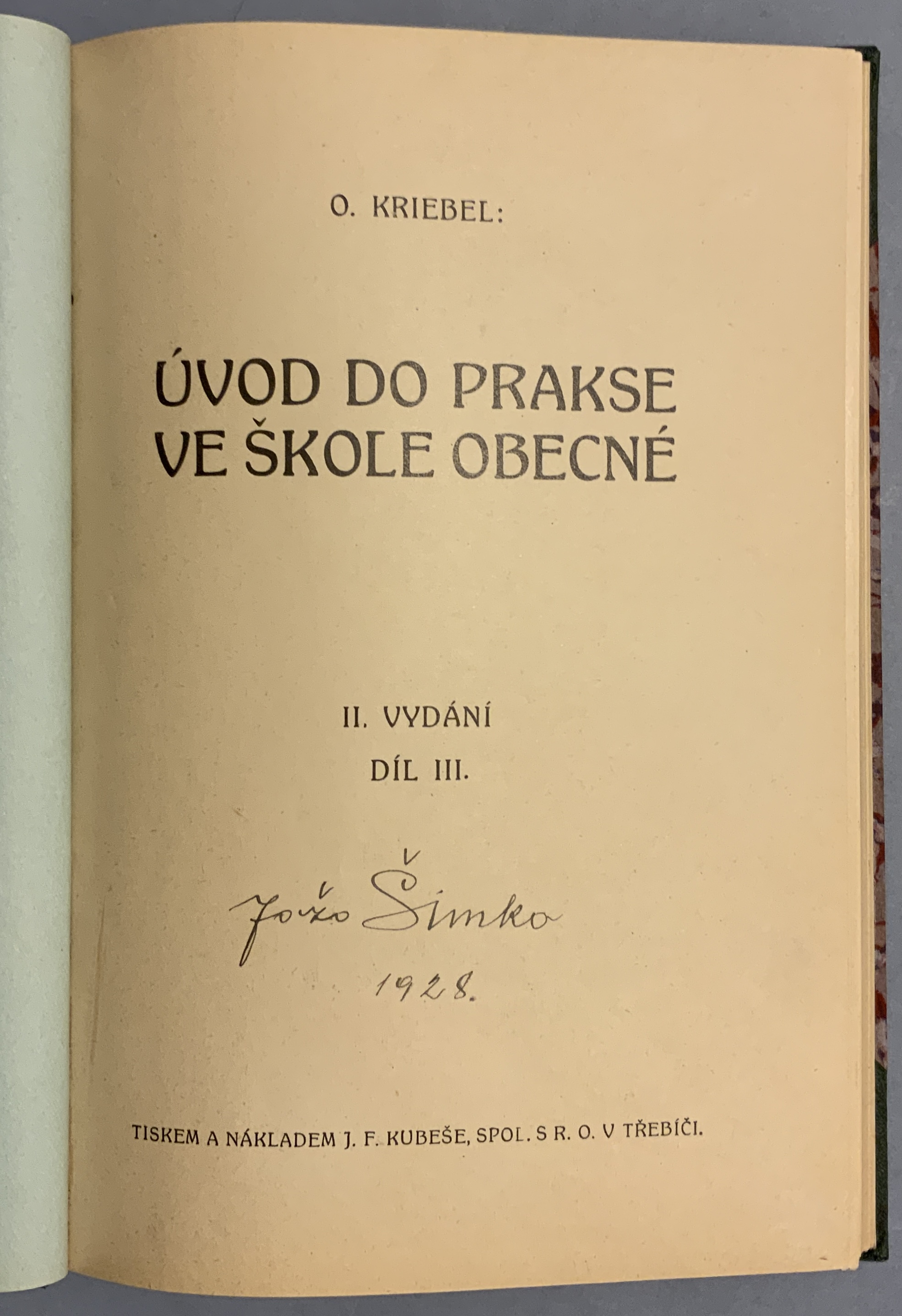 Úvod do prakse ve škole obecné, diel III.