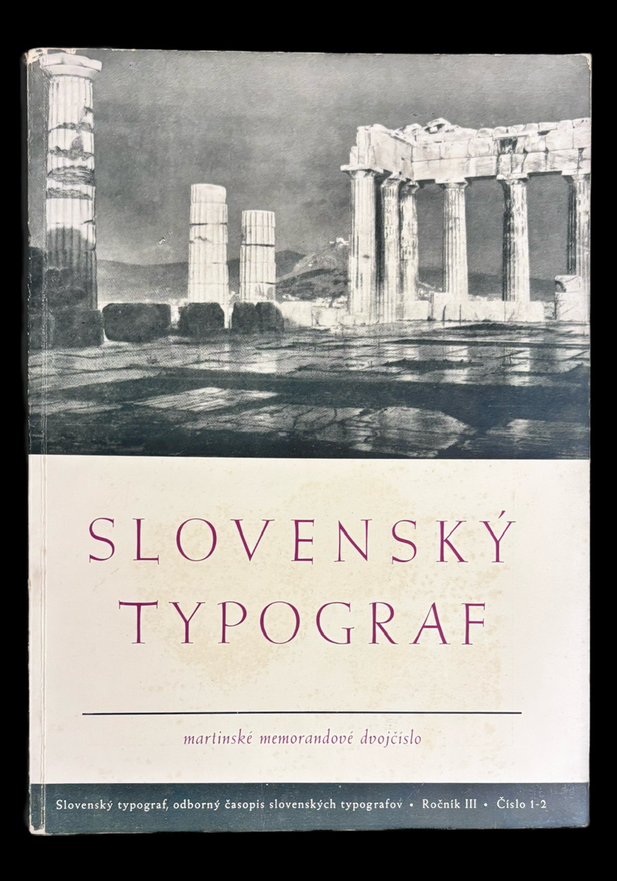 Slovenský typograf. Odborný časopis slovenských typografov. 1941 - Roč. III, čislo 1-2.- Ľ.. FULLA