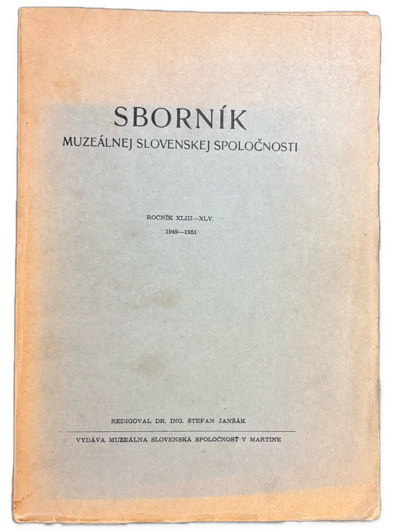 Sborník Muzeálnej slovenskej spoločnosti. Roč.XLIII-XLV. 1949-1951 IMG 4537